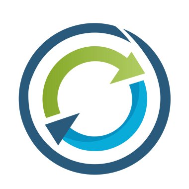 mavi ve yeşil ok logosu