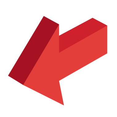 Beyaz üzerine 3d kırmızı ok