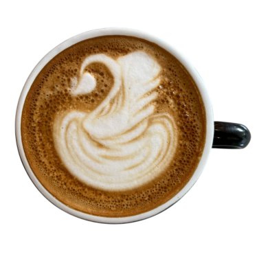 Beyaz arka planda bir fincanda kahve