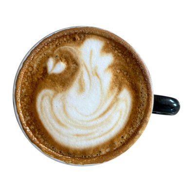 Beyaz arka planda bir fincanda kahve