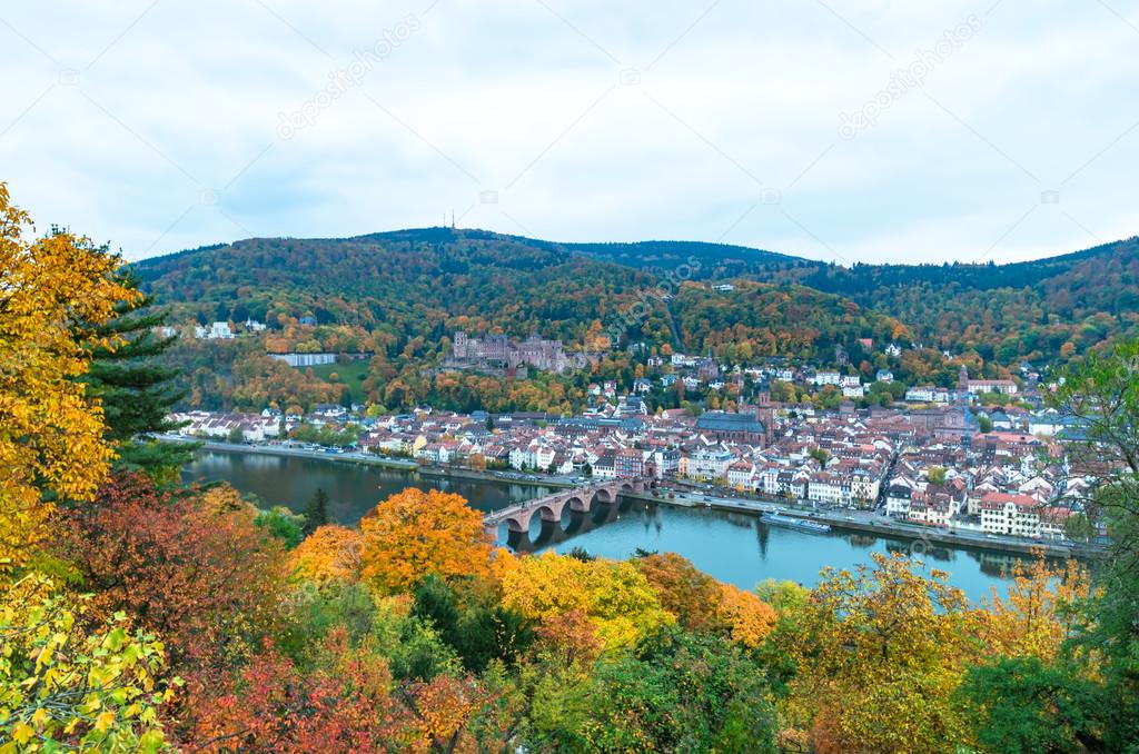 Cityscape of Heidelbergs historic center 