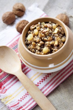 Kutia - tatlı tahıl puding, Noel arifesi Akşam yemeği geleneksel ilk fincan Doğu Avrupa ülkelerinde hizmet