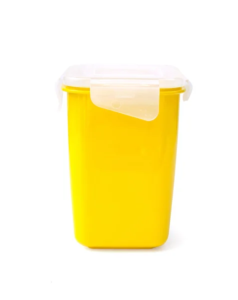 Kunststoff-Lebensmittelbehälter isoliert auf weißem Hintergrund mit Clipping-Pfad — Stockfoto