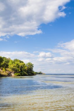 Kaniv Reservoir, Ukrayna 'nın güzel panoramik manzarası