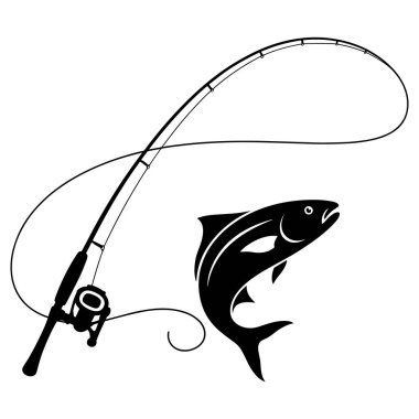 Siyah beyaz bir olta ve bir balık. Balıkçı oltası, sapından bir kanca ve küçük bir şamandırayla uzanan kavisli bir iple tasvir edilir. Balık, yine siyah ve beyaz olarak, aerodinamik bir vücut ve açık bir ağızla gösterilir.