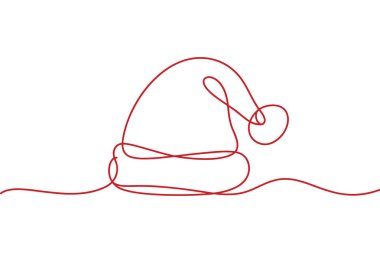 Noel Baba şapkasının minimalist çizimi bayram tasarımları için mükemmel.