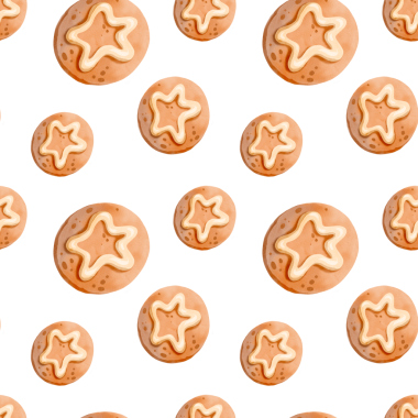 Kusursuz desen. Suluboya Noel kurabiyeleri. Kremalı yeni yıl tatlısı. Ev yapımı Noel tatlısı. Geleneksel bayram ikramı ya da zencefilli ekmek.