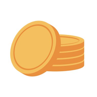 Altın para yığını. Düz biçim illüstrasyonu