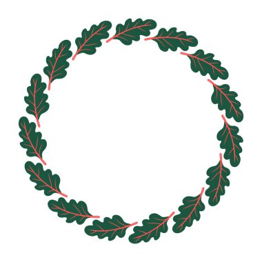 Salata yapraklı yuvarlak çerçeve. Elle çizilmiş renkli hasat ve marul yaprakları. Sağlıklı organik yiyecekler. Taze, sağlıklı sebzeler..