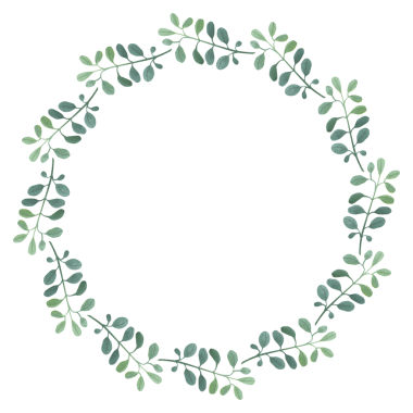 Koyu yeşil bitki dalları olan yuvarlak suluboya çerçeve. Yeşillik yapraklı el yapımı çelenk. Basit bir tarzda..