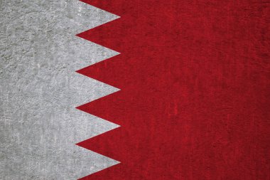 Eski bir beton yüzeyde Bahreyn bayrağı. Bahraini mirası ve vatanseverliği kavramı dijital illüstrasyon..
