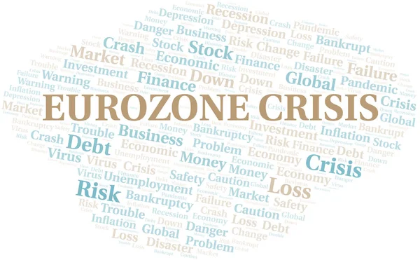 Nuvem Palavras Crise Zona Euro Criar Apenas Com Texto — Vetor de Stock