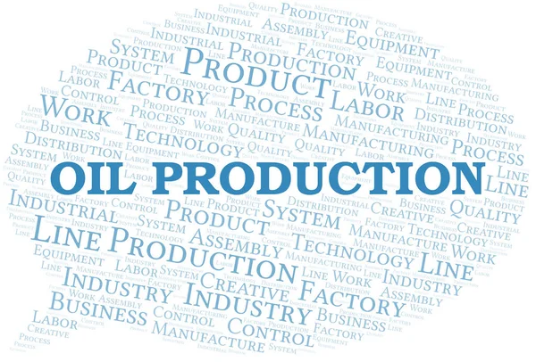 Oil Production Word Cloud Create Text Only — Stockový vektor