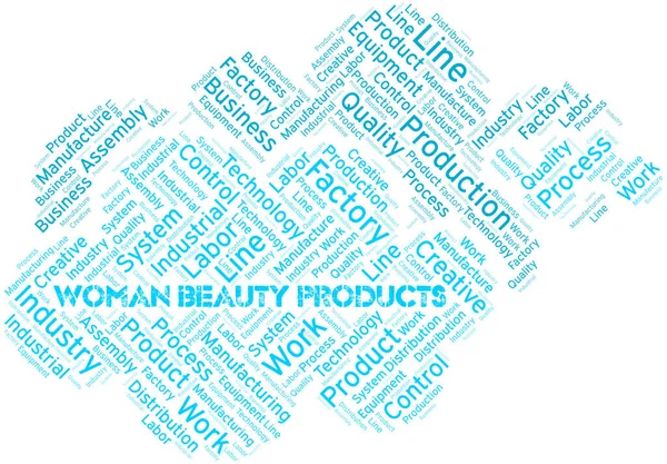 Woman Beauty Products Word Cloud Create Text Only — Stock Vector