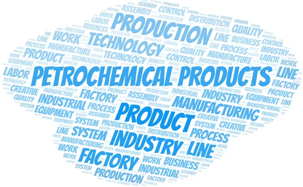 Produits Pétrochimiques Mot Nuage Créer Avec Texte Seulement — Image vectorielle