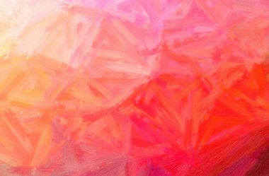 Kırmızı Tüylü Fırça Yağlı Boyası arkaplanının soyut çizimi.