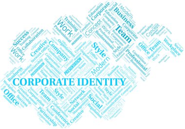 Şirket Kimliği vektör bulutu, sadece metin ile yapılır.