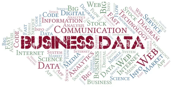 Business Data Vektor Word Cloud Nur Mit Dem Text Erstellt — Stockvektor