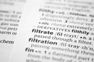 Bir sözlükte Filtrele