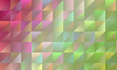 Hoş kırmızı ve açık yeşil çokgen arkaplan, dijital olarak oluşturuldu