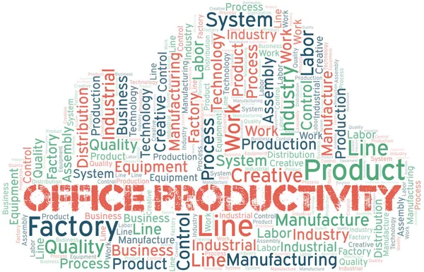 Office Productivity Word Cloud Nur Mit Dem Text Erstellen — Stockvektor