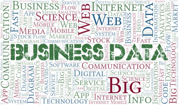 Business Data Vektor Word Cloud Nur Mit Dem Text Erstellt — Stockvektor