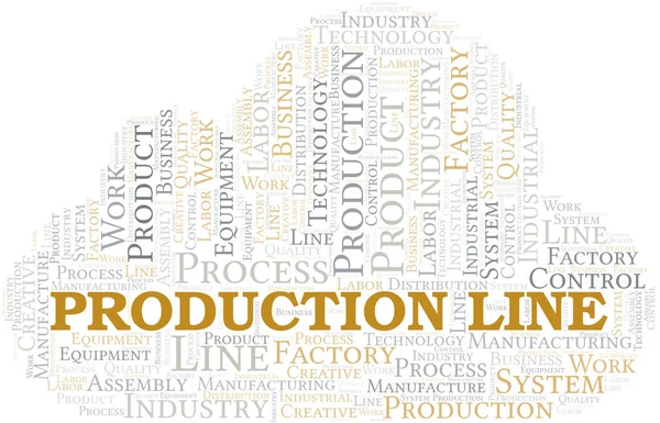Production Line Word Cloud Create Text Only — Stock Vector