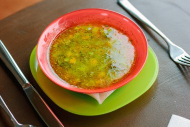 Tabakta sebze çorbası, ihtiyaçlarınız için harika bir imaj..