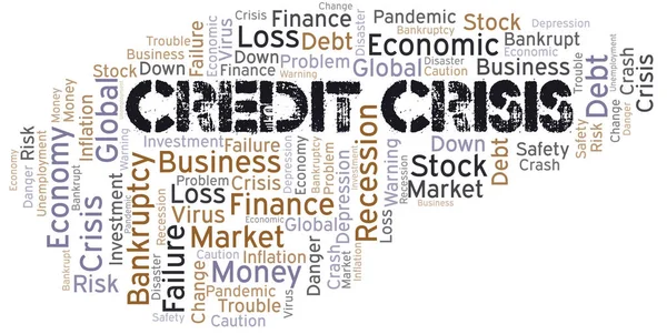 Credit Crisis Word Cloud Létrehozása Csak Szöveggel — Stock Vector