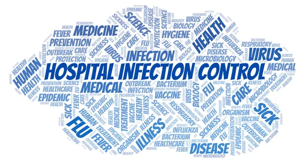 Hospital Infection Control Typography Word Cloud Create Text Only — Stock Photo, Image