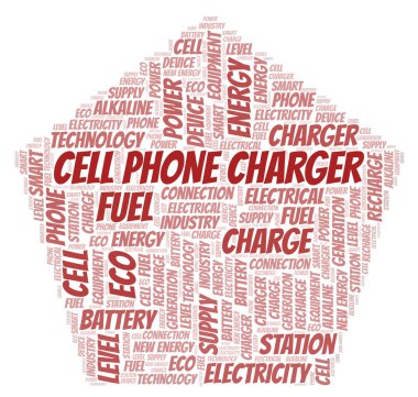 Cep telefonu şarj kelime kelime bulutu sadece metin ile oluşturulur. 