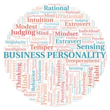 İş Kişiliği tipografi kelime bulutu sadece metin ile oluşturulur.