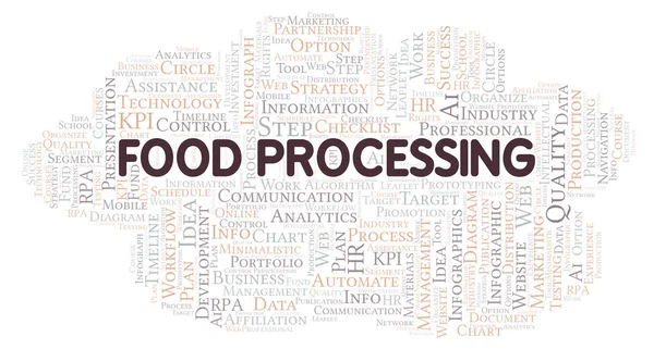 Food Processing typography word cloud create with text only.
