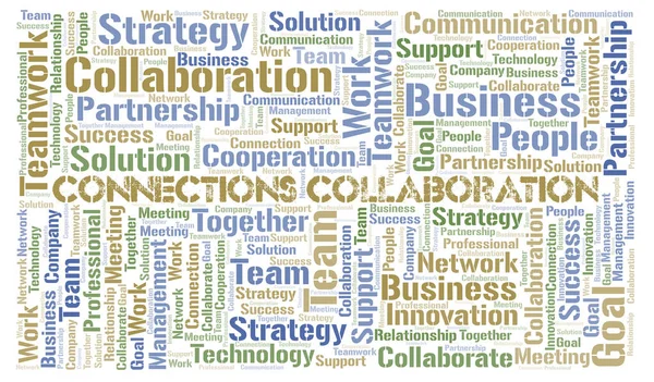 Connections Collaboration Typography Word Cloud Create Text Only — Stock Photo, Image