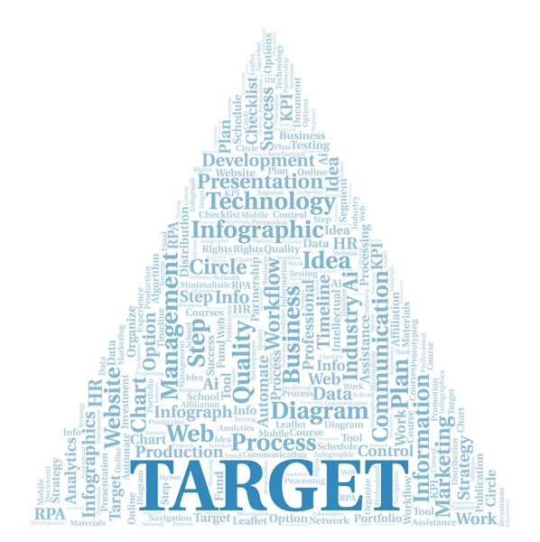 Target Typografie Word Cloud Nur Mit Text Erstellen — Stockfoto