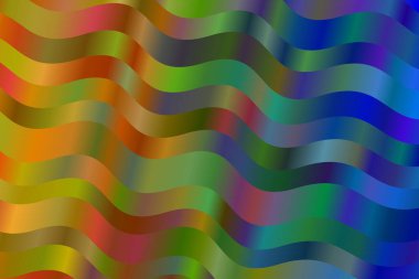 Güçlü Turuncu, yeşil ve mavi dalgalar soyut vektör arkaplanı.