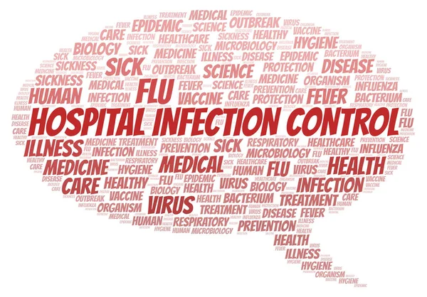 Hospital Infection Control Typografi Ord Moln Skapa Med Text Endast — Stockfoto