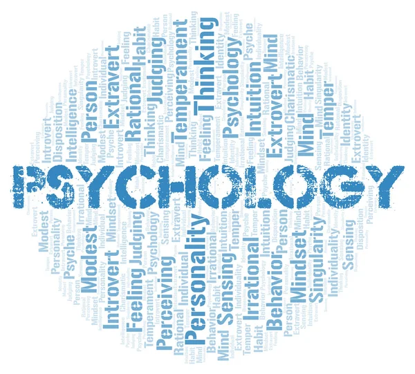 Psikoloji Tipografisi Kelime Bulutu Sadece Metin Ile Oluşturulur — Stok fotoğraf