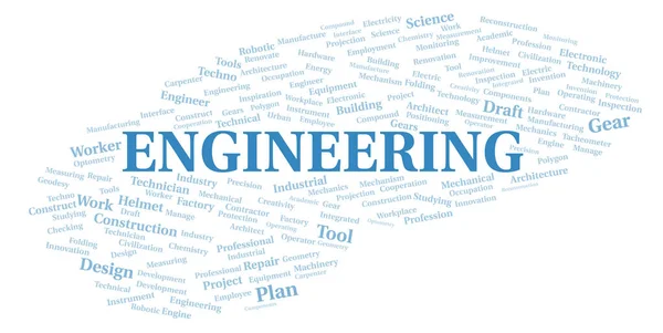 Structurele Engineering Typografie Woord Cloud Creëren Met Alleen Tekst — Stockfoto