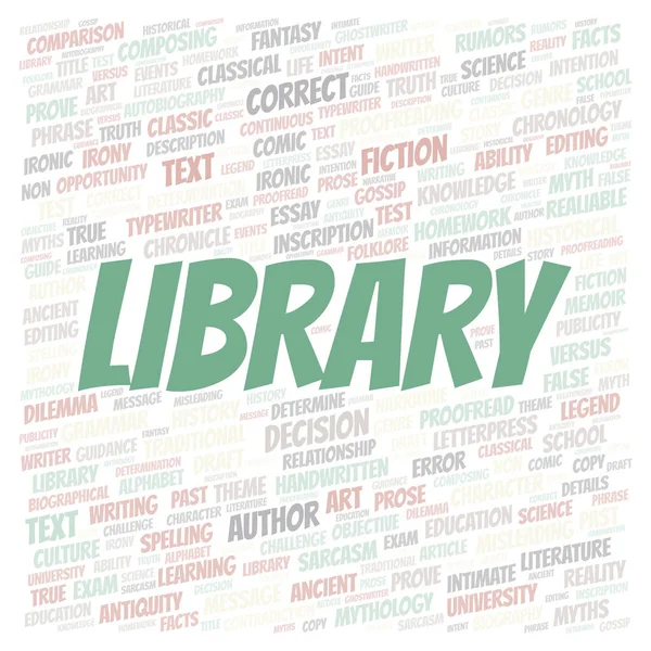 Library Typography Word Cloud Create Text Only — Stock Photo, Image