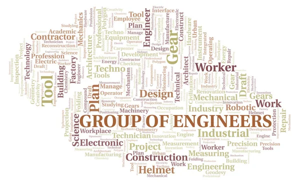 Grupo Engenheiros Tipografia Nuvem Palavras Criar Apenas Com Texto — Fotografia de Stock
