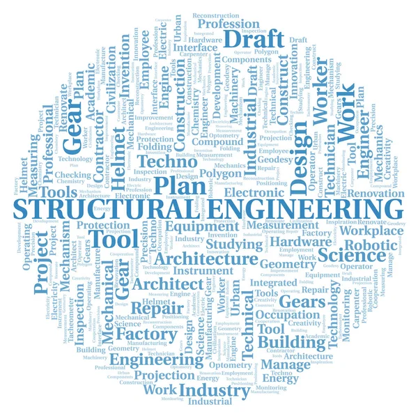 Structural Engineering Typography Σύννεφο Λέξη Δημιουργούν Μόνο Κείμενο — Φωτογραφία Αρχείου