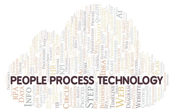 Gente Proceso Tecnología Tipografía Palabra Nube Crear Solo Con Texto —  Fotos de Stock