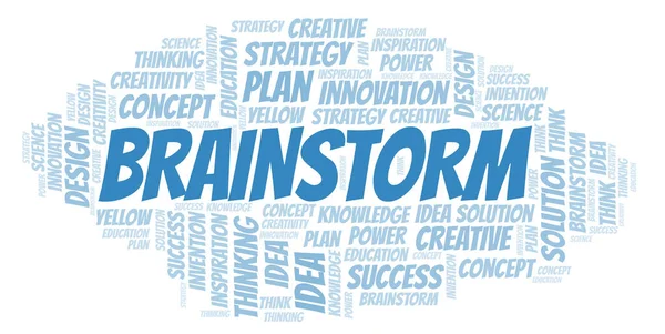 Brainstorm Typografie Woord Cloud Maken Met Alleen Tekst — Stockfoto