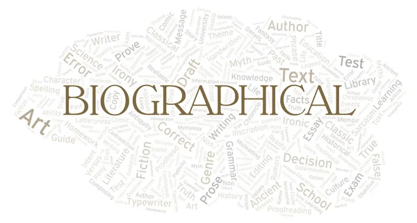 Biografische Typografie Wortwolke Nur Mit Text Erstellen — Stockfoto