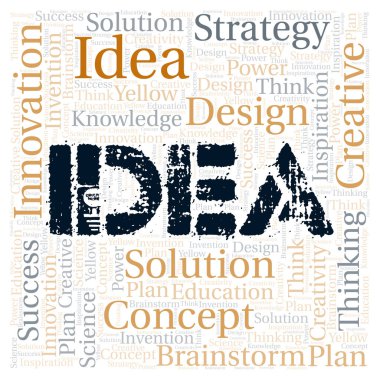 Fikir tipografisi kelime bulutu sadece metin ile oluşturulur. 