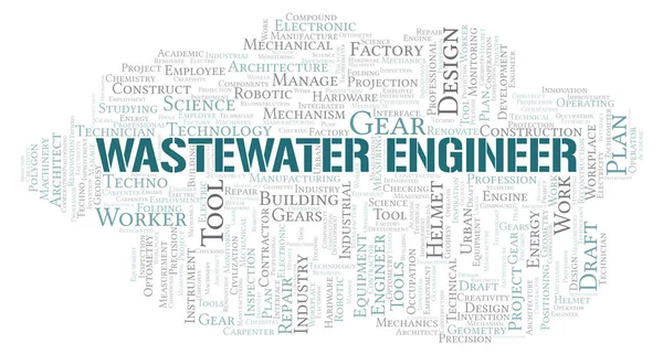 Ingeniero Aguas Residuales Tipografía Palabra Nube Crear Solo Con Texto —  Fotos de Stock