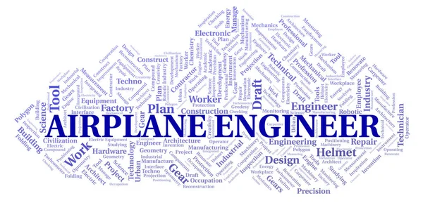 Инженер Самолета Типографики Слово Облако Создать Текстом — стоковое фото