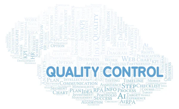 Quality Control Typography Word Cloud Create Text Only — Stock Photo, Image
