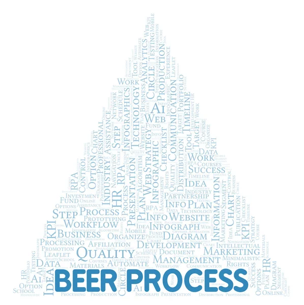 Beer Process Typografie Wortwolke Nur Mit Text Erstellen — Stockfoto